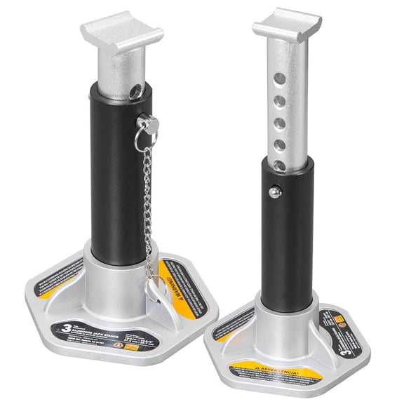 BLACK JACK Aluminum Jack Stands: 3 Ton (6,000 lb) Capacity, 1 Pair, Black/Silver