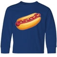 thumbnail image 3 of Inktastic Hot Dog Illustration with Mustard Onions and Ketchup Long Sleeve Youth T-Shirt, 3 of 5