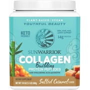 Sunwarrior Vegan Collagen Salted Caramel Protein Powder with Biotin & Hyaluronic Acid 20 Servings