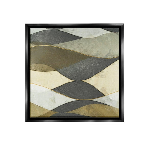 Stupell Industries Geometric Desert Landscape Abstract Painting Black Floater Framed Canvas Art Print Wall Art, 18 x 18