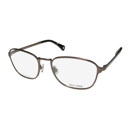 New Jack Spade Samuel Mens Designer Full-Rim Semi Matte Brown Classic Shape Authentic Distinct Frame Demo Lenses 53-18-140 Eyeglasses/Spectacles