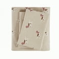 Woolrich 4Piece Tan Dog Cotton Flannel Sheet Set, Twin