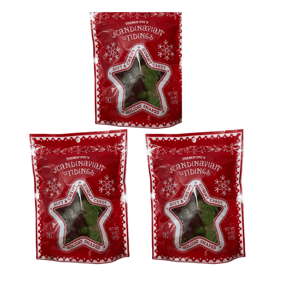Trader Joe's Scandinavian Tidings Gummy Candy 14 oz- Pack of 3