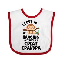 Inktastic Monkey I Love Hanging out with My Great Grandpa Boys or Girls Baby Bib