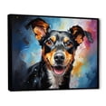 thumbnail image 2 of Designart "Pop Art Rascal Rat Terrier" Animals Dog Floater Framed Wall Art Living Room, 2 of 5
