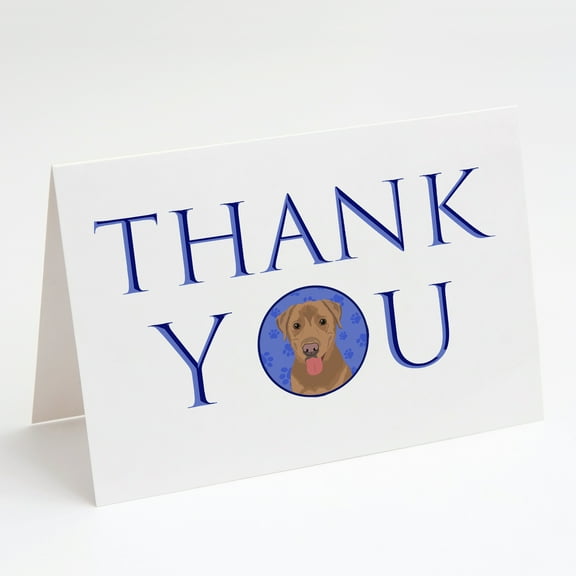 Labrador Retriever Red Thank You Greeting Cards and Envelopes Pack of 8 7 in x 5 in