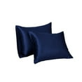 thumbnail image 1 of 2 Pack Silk Pillowcase for Hair and Skin Ultra Silky Satin Pillowcase, Silk Pillow Covers with Envelope Closure, Both Sides Artificial Silk, Multi Color & Size- Queen Size (20"x40"), 1 of 2