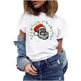 thumbnail image 3 of Abcnature Merry Christmas Tree T-Shirt Women's Cute Christmas Gnomies Graphic Tees Holiday Short Sleeve Tshirt Xmas Buffalo Plaid Red T-Shirt For Men Women T-Shirt White,D XL, 3 of 5