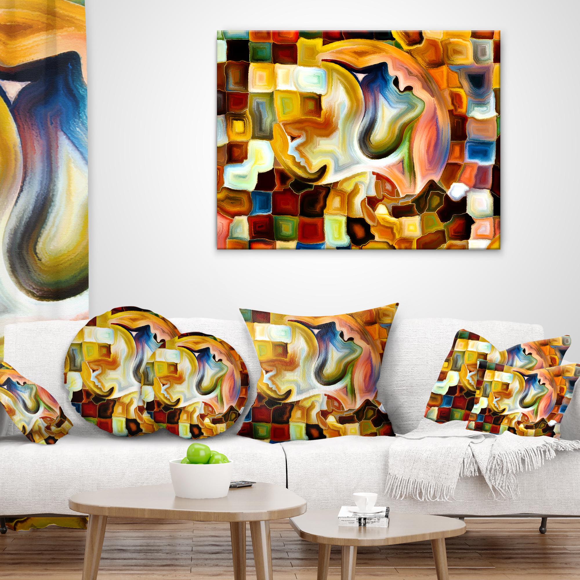 Designart Way of Inner Paint - Abstract Throw Pillow - 18x18
