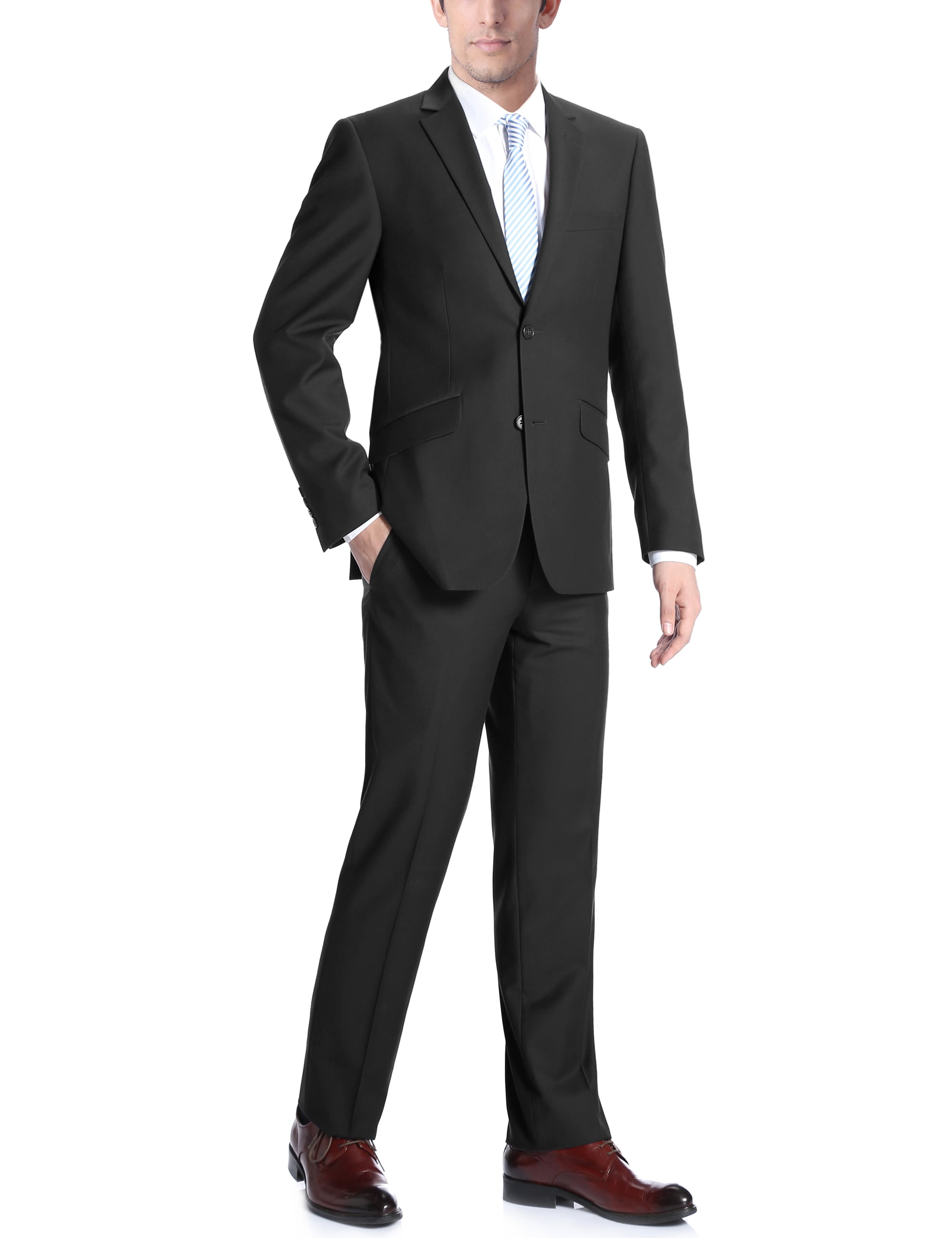 Men's Two Button Suit SlimFit 100 Wool Suit Walmart Canada