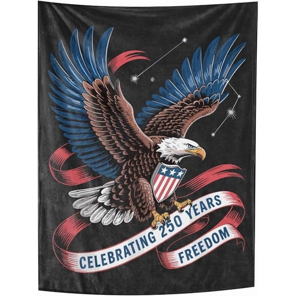 250th Years Anniversarys of Freedoms US 1776-2026 Fall Blanket Big Blanket Funny Throw Blankets for Living Room