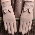 thumbnail image 6 of Womens Winter Suede Gloves With Touch Screen Texting Finger Wool Lined Windproof Warm Fashion Dress Gloves, 6 of 7