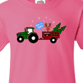 thumbnail image 4 of Inktastic Plaid Christmas Tractor With Cute Reindeer Youth T-Shirt, 4 of 5
