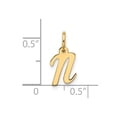 thumbnail image 5 of Diamond2Deal 10k Yellow Gold Script Initial N Charm Pendant for Women (L- 0.64 inch, W- 0.27 inch), 5 of 6