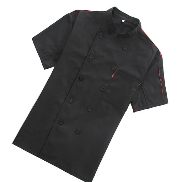 Bearachild Chaqueta de chef para mujer de manga corta con botones y bolsillos, chaqueta de cocinero, uniforme elegante, traje de primavera Type2 NO2