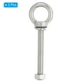 thumbnail image 3 of Uxcell M14 x 120mm Lifting Shoulder Eye Bolt Stainless Steel Lifting Ring Threaded Eyebolt with Nuts and Washers 2Pcs, 3 of 6