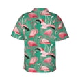 thumbnail image 3 of Haiem Tropical Flamingo Printed Hawaiian Shirt for Men - Men’s Casual Beach Summer Shirts - Stretch Fabric with Modern Fit-XX-Large, 3 of 9