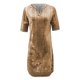 thumbnail image 5 of ICHUANYI Clearance Women Fashion Summer Casual Short Sleeve V-Neck Printing Dress Loose Dress(Khaki, M) ICHUANYI WER2023080805422, 5 of 5