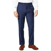 Tallia Men's Slim-Fit Berry Stripe Wool Suit Pants Blue Red 36 x 32