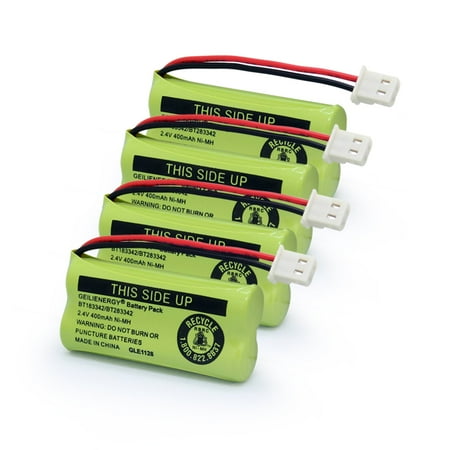 Geilienergy bt183342 bt283342 phone battery 2.4v 400mah Compatible with BT166342 BT266342 BT162342 BT262342 CS6114 CS6419 CS6719 AT&T EL52300 CL80112 CS6719-2 Cordless Handsets (4 PACK)