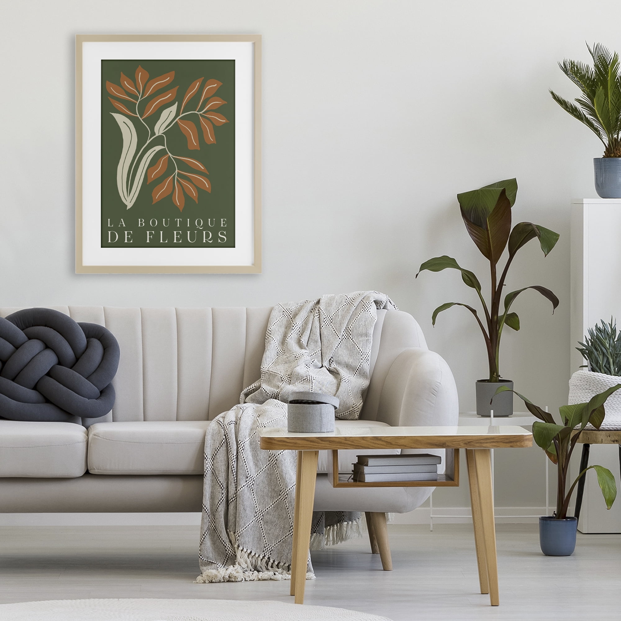 Stupell Industries Flower Shop Midcentury Minimal Birch Framed Print Under Glass, design by Emily Navas