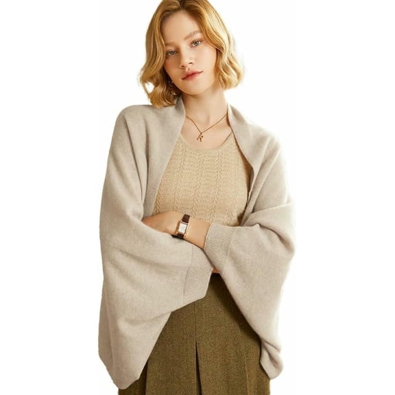 KALAKALA Women's Soft Shawls and Wraps Warm Shawl with Sleeves Pashmina Open Front Poncho Cape Winter Shawl Wraps