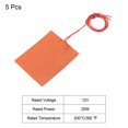 thumbnail image 3 of Unique Bargains Silicone Heating Pad, 12V 25W Heater Film Flexible Heating Plate 100mmx80mm Heater Mat, Pack of 5, 3 of 4