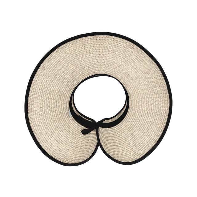 Sombrero plegable de paja para mujer: sombrero de playa con ala ancha, UPF 80+, para ciclismo, con correa ajustable