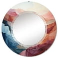 thumbnail image 2 of Designart "Coral Blue Mountains Majestic Palette" Modern Round Wall Mirror - Landscapes Oval Printed Decorative Oversized Mirror - Multiple Color Options, 2 of 4