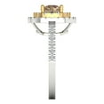 thumbnail image 3 of Halo Engagement Ring for Women - 1.615ct Yellow Moissanite in 18K White/Yellow Gold Promise Ring, 3 of 6
