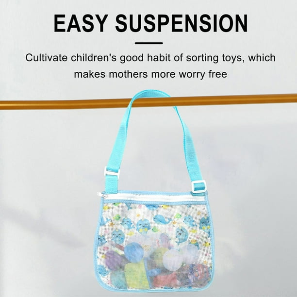 Juguetes de piscina, juguetes para bebés, juguetes para niños pequeños, bolsas de malla para juguetes de playa, bolsas de conchas marinas con red para juguetes de arena, bolsas para pelotas