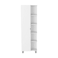 thumbnail image 5 of Urano Corner Linen Cabinet, Five External Shelves, Single Door, Four Interior Shelves White, 5 of 7