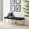 thumbnail image 1 of Modway Banc en Similicuir Capitonné Style Loft, Argent Noir, 1 of 9