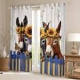 thumbnail image 2 of Castle Fairy Farmhouse Animal Donkey Black Out Curtains for Female Men Women,Sunflower Butterflies Curtains Pack of 2 (42x63 Each),Lodge Cabin Bedroom Curtains,Luxury Bedroom Decor, 2 of 6