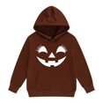 thumbnail image 4 of Mercatoo Boys Girls Hooded Sweatshirt Halloween Long Sleeve Pumpkin Print Pullover Fall Oversized Tops with Pocket, 4 of 6