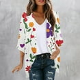 thumbnail image 2 of HomeDM Cardigans for Women Casual 3/4 Sleeve Open Front Lightweight Trendy Cover Ups, 2 of 5