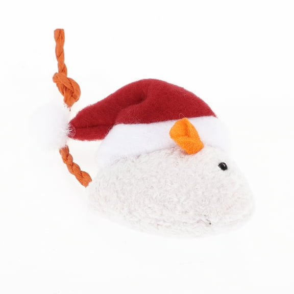 Unique Bargains 1 Pc Portable Mouse Shape Cat Toys for Outdoor Entertainment Orange Plush