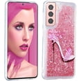 thumbnail image 3 of Case for Samsung S24+ Plus, Galaxy S24+ Plus Case Cute Pink Glitter Luxury Sparkle Liquid for Girls Women Quicksand Clear Soft TPU Protective Case for Samsung Galaxy S24+ Plus Pink High Heel, 3 of 7