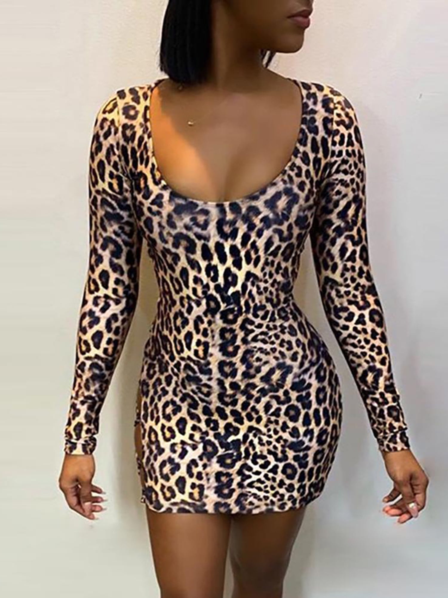 leopard short dress