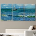 thumbnail image 2 of wall26 Canvas Print Wall Art Set Seascape by Vincent Van Gogh Nature Wilderness Illustrations Fine Art Relax/Calm Multicolor for Living Room, Bedroom, Office - 24"x36" x 3 Panels, 2 of 6