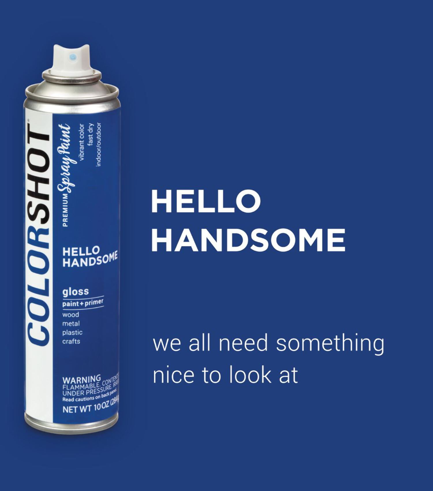 COLORSHOT Gloss Spray Paint, Hello Handsome (Royal Blue) 10 oz. 4 Pack, Fast-Drying Acrylic Paint, Indoor & Outdoor Use