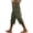 Army Green, variant on Fashion Women's Lace Embroidery Hem Capris Solid Elastic Waist Casual Capris with Pockets Daily Streetwear Beachwear White