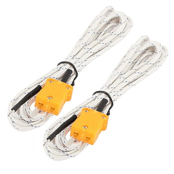 Unique Bargains 2 Pcs 3 Meter K Type Thermocouple Probe Temperature Sensor for Multimeter