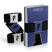 Fidelo Minimalist Wallet for Men Slim Credit Card Holder Money Clip RFID Blocking