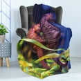 thumbnail image 4 of Seahorse Soft Flannel Fleece Throw Blanket, Close up Photo of Underwater Animal and Tropical Sea Kelp Ocean Life Fauna, Cozy Plush for Indoor and Outdoor Use, 70" x 90", Multicolor, by Ambesonne, 4 of 5