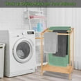 thumbnail image 4 of 3 Tier Bamboo Freestanding Towel Rack, Floor Standing Bathroom Towel Holder with Bottom Storage Shelf, Multilayer Organizer for Towels and Bathrobes, 4 of 8