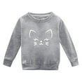 thumbnail image 3 of WOYY Toddler Girls Sweatshirt Cute Cartoon Cat Print -Lined Pullover Long Sleeve Top, 3 of 3