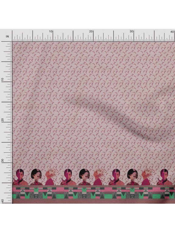 Poly Georgette Fabric Human Figure Panel Fabric Prints by Yard 42 Inch Wide