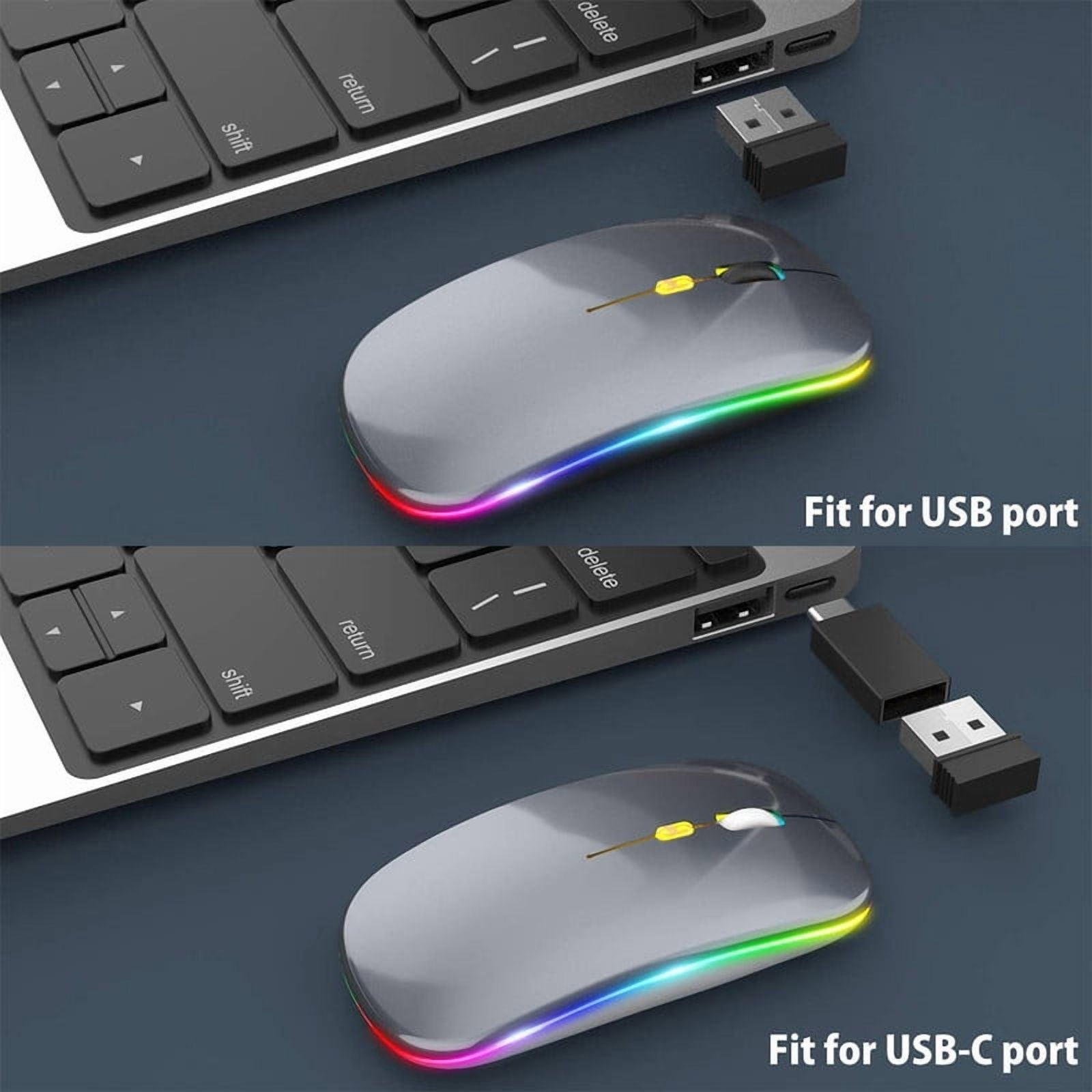 LED Wireless Mouse Bluetooth-compatible 2.4GHz Slim Rechargeable Silent Mice RGB Ergonomic Gaming mouse for Computer Laptop PC