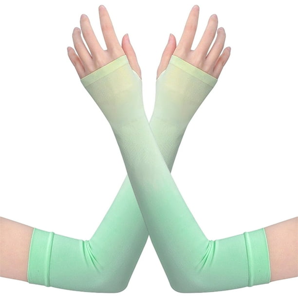 Mangas de brazo de seda de hielo Sonducket Protector solar Correr Ciclismo Golf Voleibol